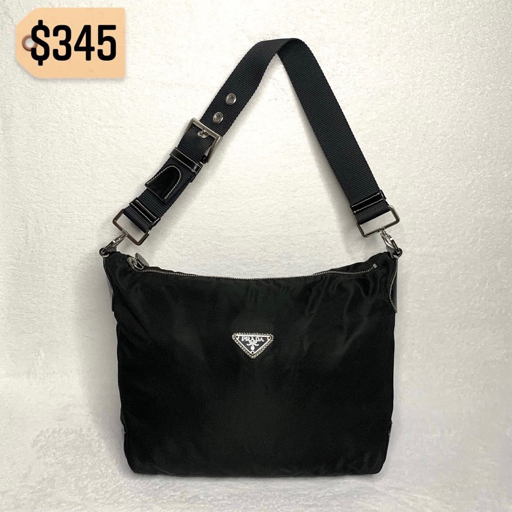 ✨✨✨✨SOLD✨✨✨✨Prada Milano Authentic RARE Black Nylon Hobo Shoulder Bag Purse